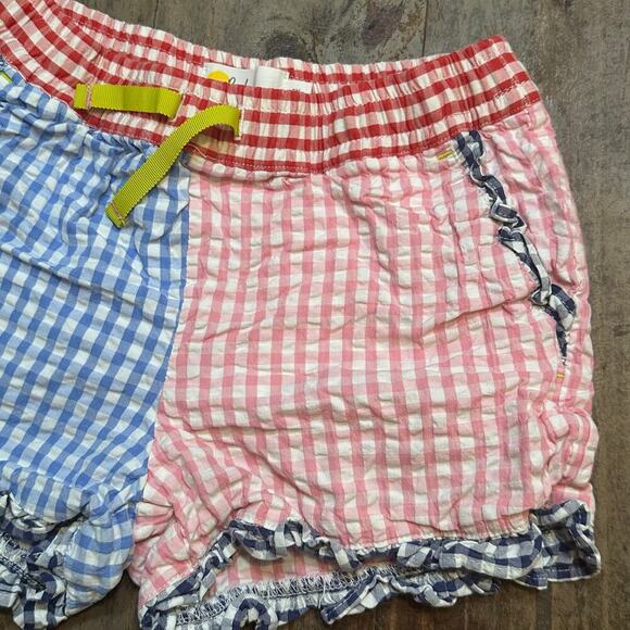 Mini Boden Frill Hem Shorts - Hotchpotch Gingham Sz 5 - Picture 3 of 6